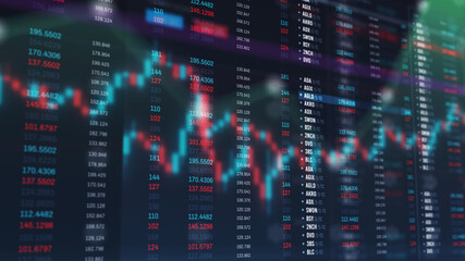Fototapeta premium Hud interface stock market business index orders price. Business economic and finance concept. 