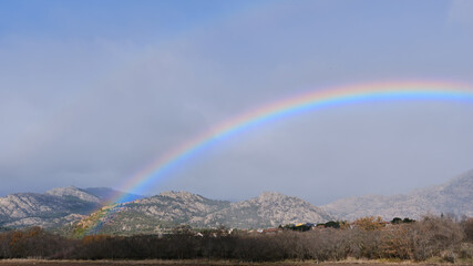 Rainbow over the National Park of Guadarrama, La Pedriza