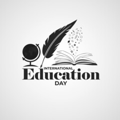 International Education Day, 24 January. Reading imagination concept for education holiday. vector Illustration.