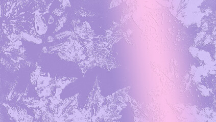Prints of autumn leaves on a background with a gradient from purple to pink
