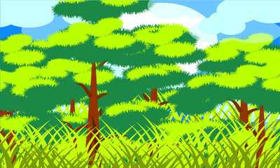 green forest day scenery