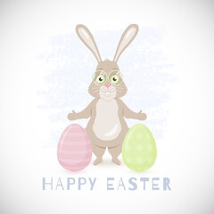 Easter card with funny bunny