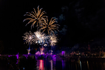 fireworks night castle illumination heidelberg