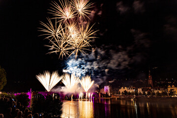 fireworks night castle illumination heidelberg