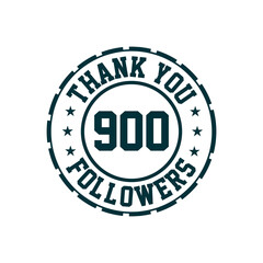 Thank you 900 Followers celebration, Greeting card for social media followers.