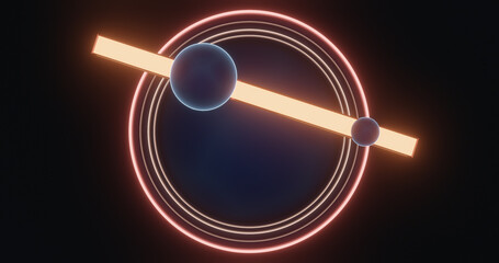 Render with a glowing composition of balls