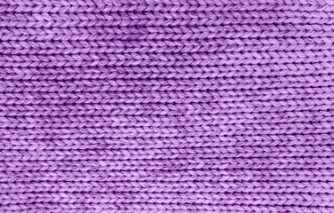 Soft knitted sweater texture closeup. Light violet abstract background. The trendy backdrop for web design. Luxury fabric backplate pattern