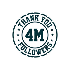 Thank you 4m Followers celebration, Greeting card for 4000000 social followers.