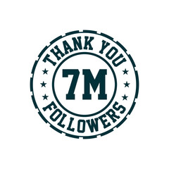 Thank you 7m Followers celebration, Greeting card for 7000000 social followers.