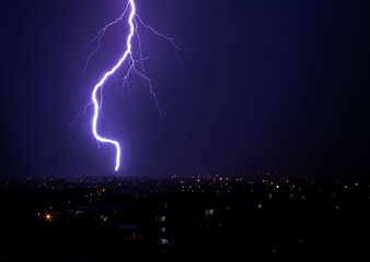 lightning in the night sky