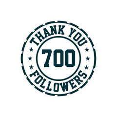 Thank you 700 Followers celebration, Greeting card for social media followers.
