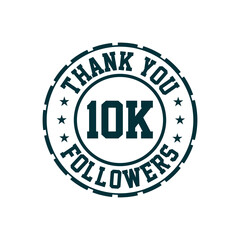 Thank you 10k Followers celebration, Greeting card for 10000 social followers.