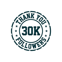 Thank you 30k Followers celebration, Greeting card for 30000 social followers.