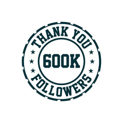 Thank you 600k Followers celebration, Greeting card for 600000 social followers.
