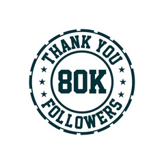Thank you 80k Followers celebration, Greeting card for 80000 social followers.