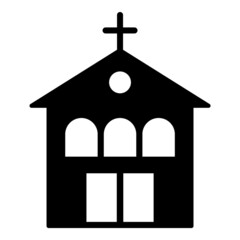 Church Flat Icon Isolated On White Background
