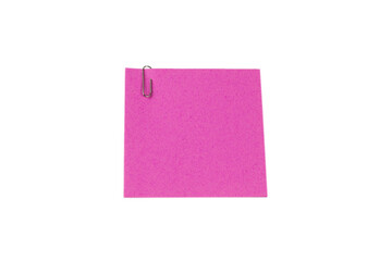 A sticker and a paper clip isolated on a white background