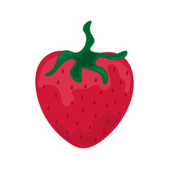 Strawberry illustration. Cartoon vector strawberry. Vector red strawberry icon isolated on white background.