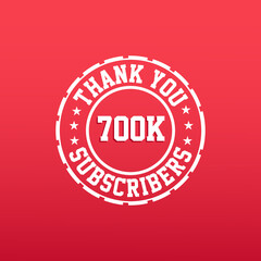 Fototapeta na wymiar Thank you 700k Subscribers celebration