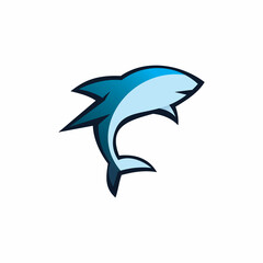 blue shark mascot logo design