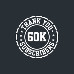 Thank you 60000 Subscribers celebration, Greeting card for 60k social Subscribers.