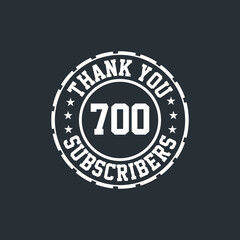 Thank you 700 Subscribers celebration, Greeting card for social networks.