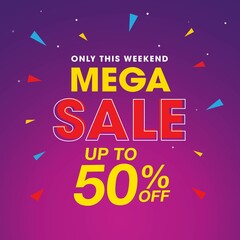 Mega Sale banner vector template design