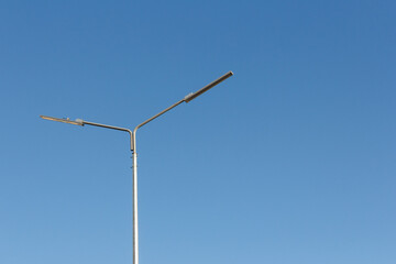 Street lamp. A modern street LED lighting pole. Modern LED lighting for streets and roads.