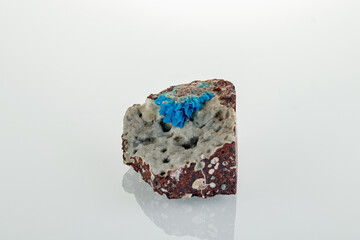 macro stone mineral Pentagonite on a white background