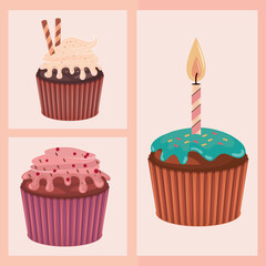 set of cupcakes