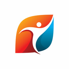 modern people community full color logo design