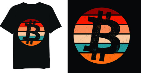 bitcoin logo t shirt design graphic vector