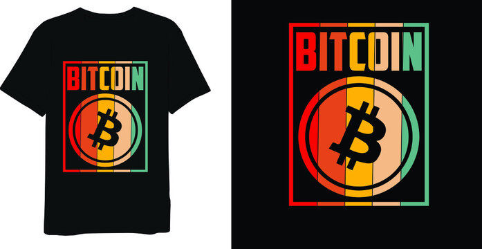 bitcoin logo t shirt design graphic vector