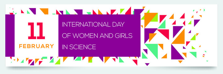 Creative design for (International Day of Women and Girls in Science), 11 February, Vector illustration.