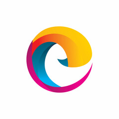 full color initial c letter logo design