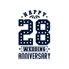 Fototapeta premium 28 Anniversary celebration, Happy 29th Wedding Anniversary