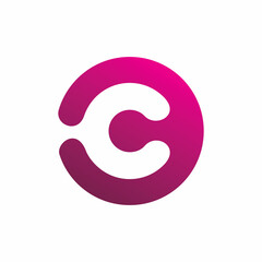 circle initial c letter logo design