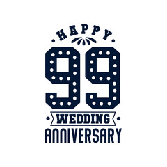 99 Anniversary celebration, Happy 99th Wedding Anniversary