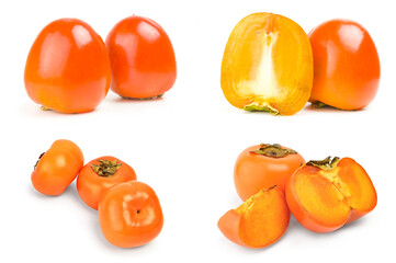 Set of persimmon on white