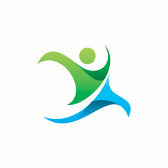running sport people logo design