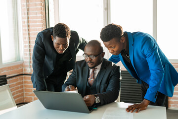 team of young african people in the office at work