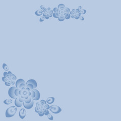 a frame for congratulations or a card with monochrome flowers and leaves. Design element