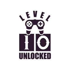 10th Birthday for Gaming lovers Level 10 Unlocked