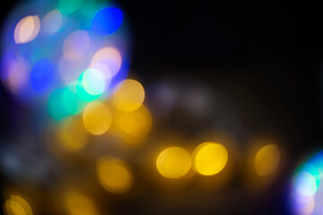 lot of colorful lights in darkness, christmas illumination