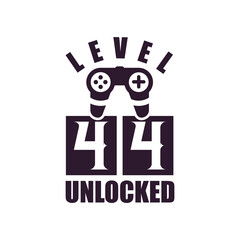 44th Birthday for Gaming lovers Level 44 Unlocked