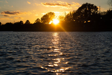 sunset over the lake