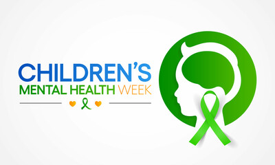 Children's Mental health week is observed every year in February, Vector illustration