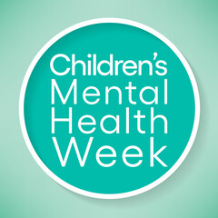Children's Mental health week is observed every year in February, Vector illustration