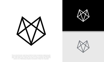 Fox creative logo vector. Fox icon, Fox Modern Geometric Logo Abstract shape of fox.