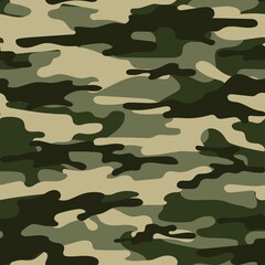 Fototapeta premium green modern army vector camouflage print, seamless pattern for clothing headband or print. 